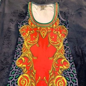 Medium orange summer dress w/ paisley print